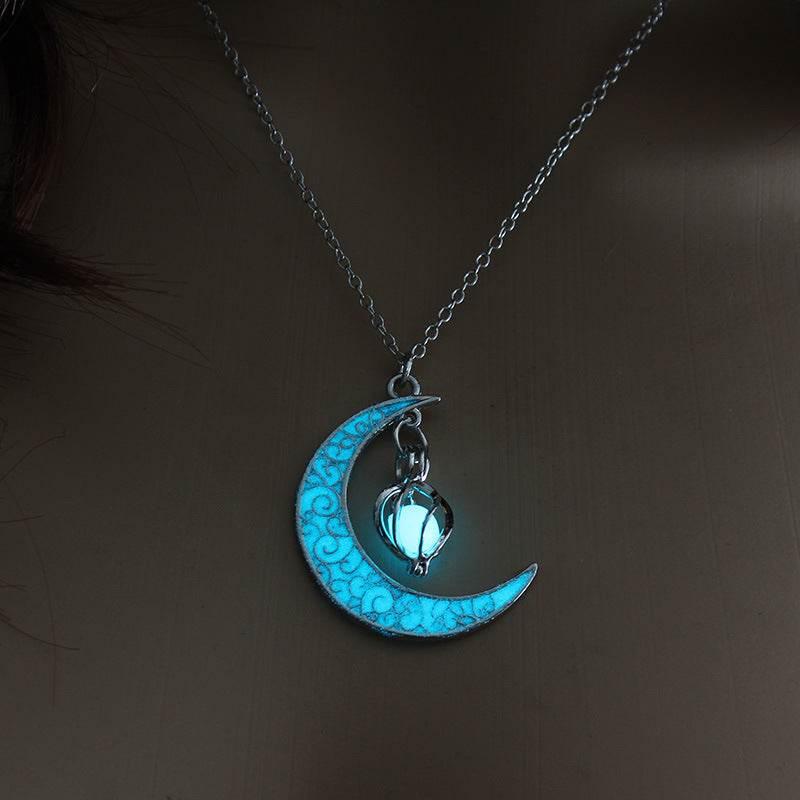 ZA-Zola Silver Glowing Pendant Necklace – Luminous Elegance UK - ZA-Zola