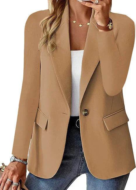Women’s Autumn Solid Color Suit Jacket - ZA-Zola
