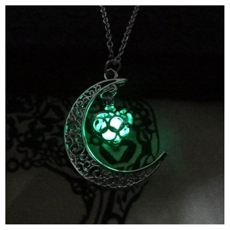 ZA-Zola Silver Glowing Pendant Necklace – Luminous Elegance UK - ZA-Zola