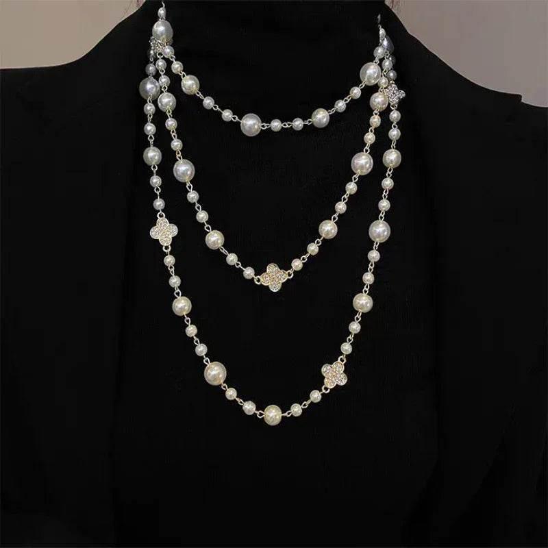 Retro Multi-Layer Pearls Necklace for Women - ZA-Zola