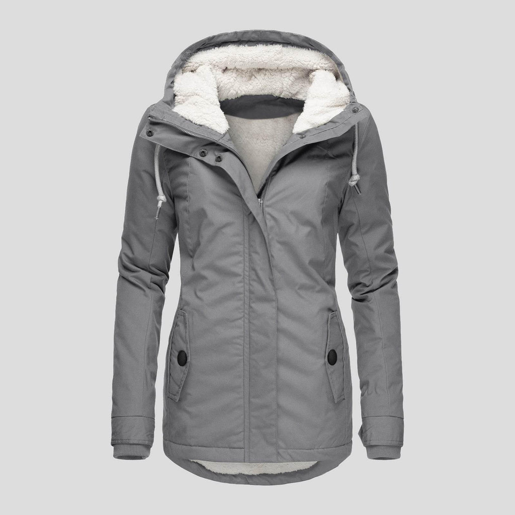 Warm Winter Hooded Jacket | Fleece Zip-Up Women's Casual Coat - ZA-Zola