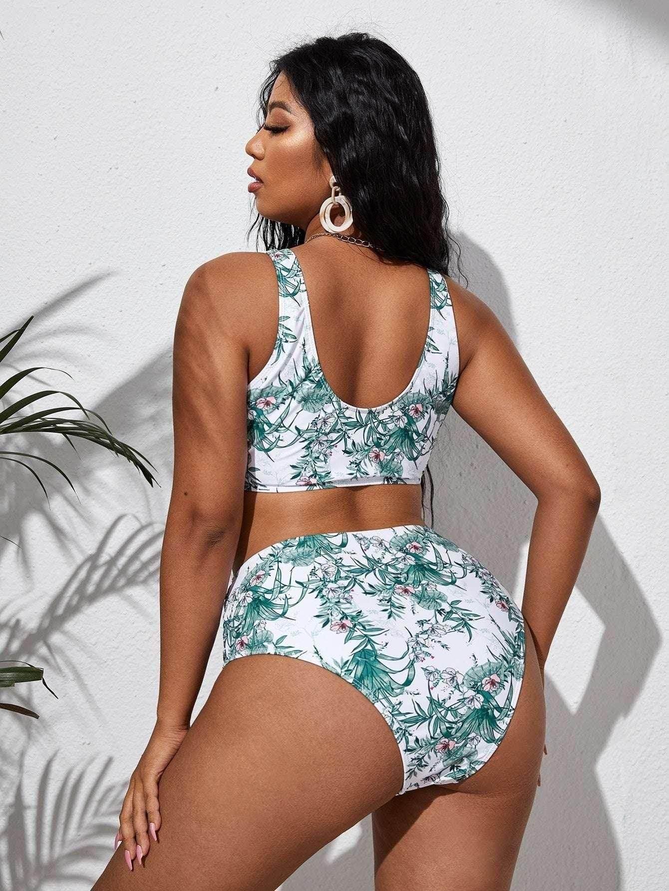 Long Sleeve Plus Size Bikini Set - ZA-Zola