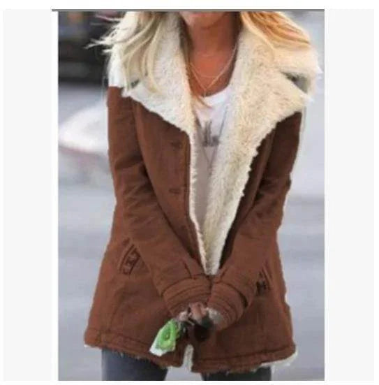 Women Winter Warm Coat – Elegant Slim Lapel Outerwear - ZA-Zola
