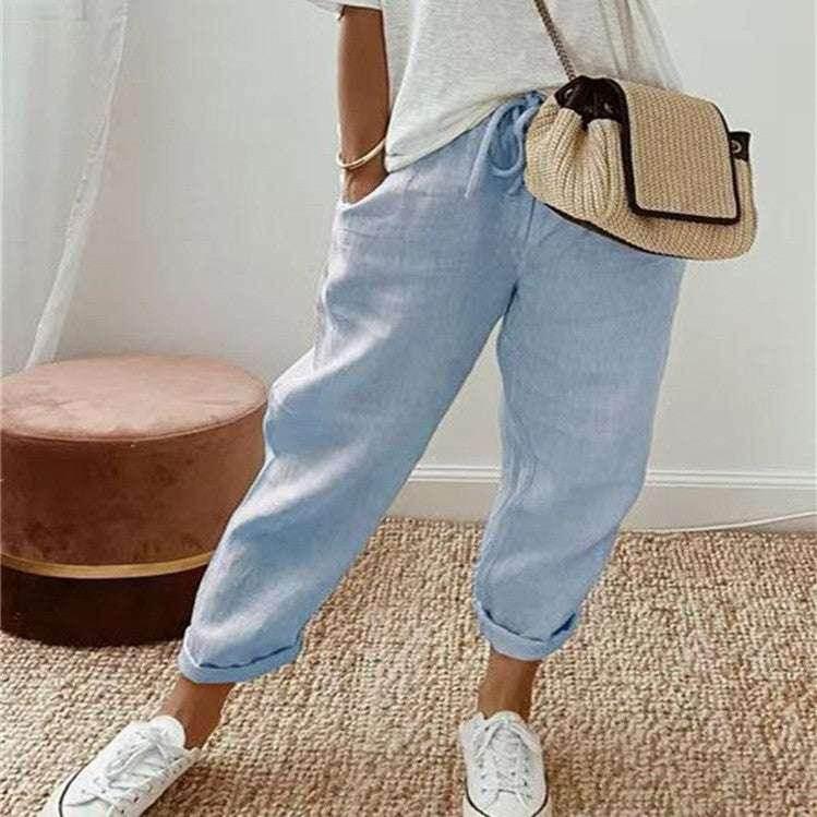 Cotton Linen Casual Pants for Women - ZA-Zola
