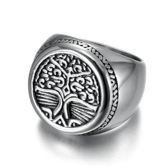 Celtic Tree of Life Stainless Steel Viking Ring - ZA-Zola