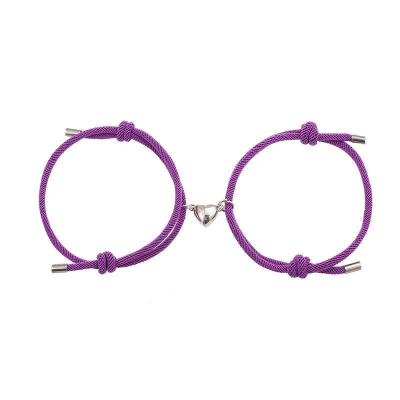 Magnetic Nylon Love Bracelet Pair – Adjustable Fit - ZA-Zola
