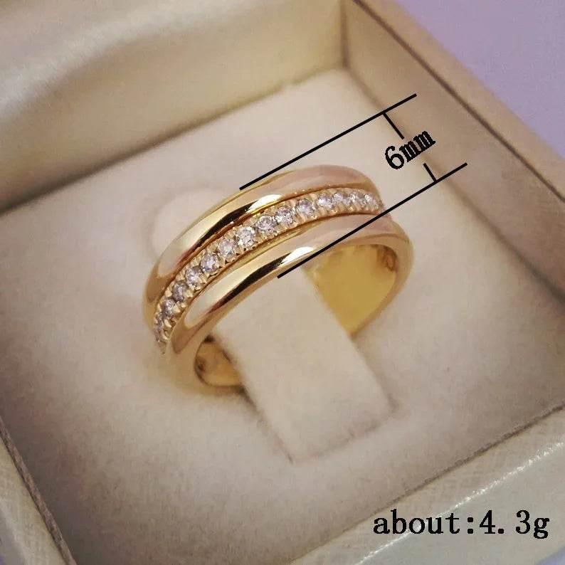 Gold Plated Zircon Geometric Ring for Women - ZA-Zola