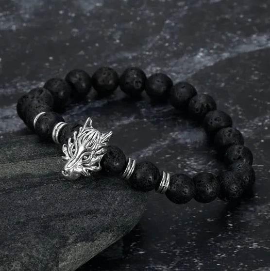 Grey Wolf Lava Stone Bracelet – Asgard Style - ZA-Zola