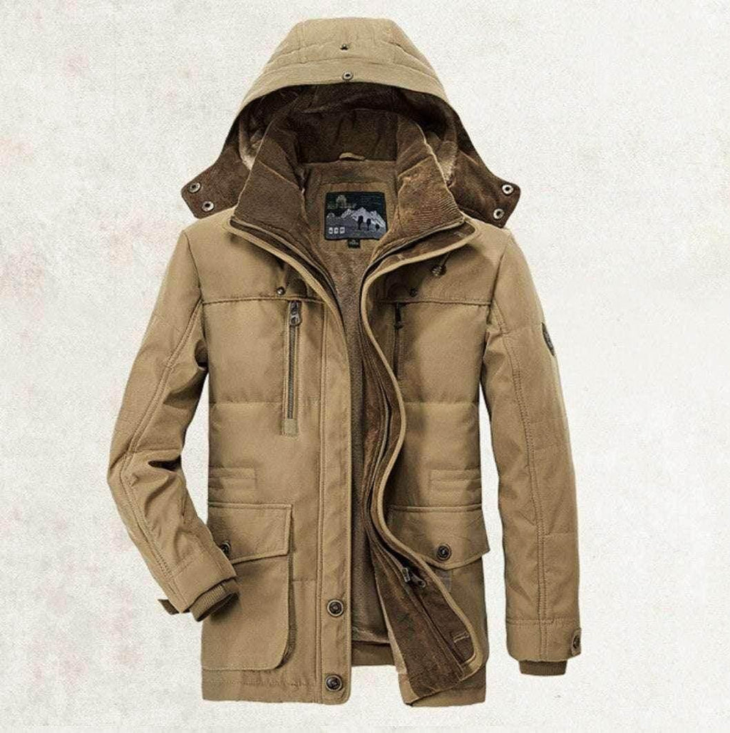 Thickened Multi-Pocket Hooded Men's Cotton Coat - ZA-Zola