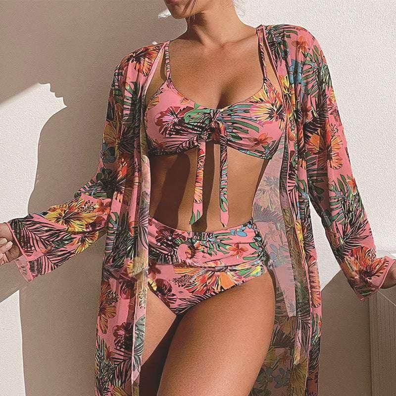 Women's Plus Size Bikini with Long Blouse Cover-Up | ZA-Zola - ZA-Zola