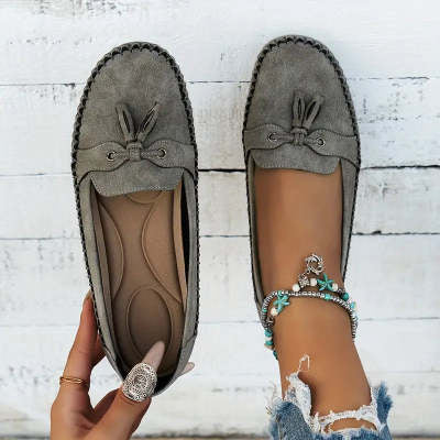 Women’s Round Toe Loafers Non Slip Comfortable Flat Shoes
