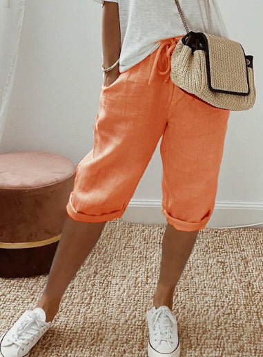 Cotton Linen Casual Slacks Outfit Ideas Women
