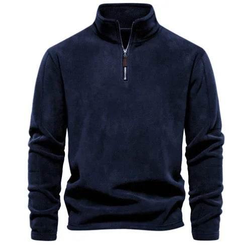 Men's Stand-Collar Fleece Sweatshirt - Winter Pullover - ZA-Zola