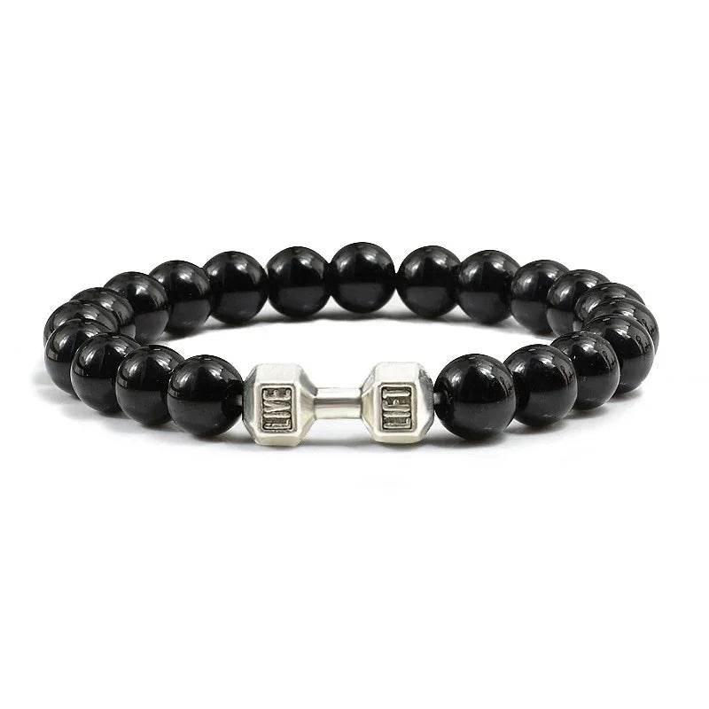Turquoise Electroplated Alloy Barbell Bracelet - ZA-Zola