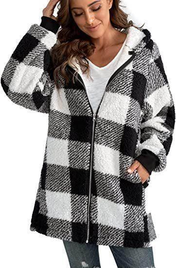 European & American Plaid Plush Coat – Winter Fashion - ZA-Zola