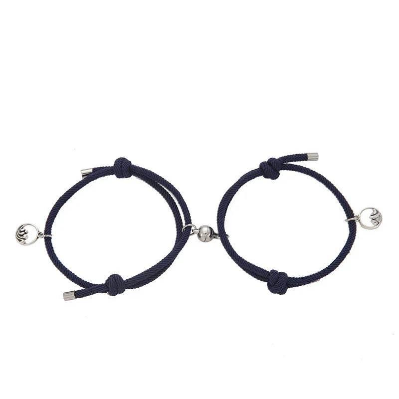 Magnetic Couple Distance Bracelet Set - Alloy - ZA-Zola