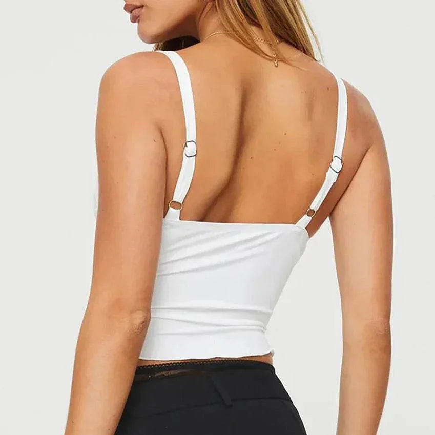 Bow Backless Camisole Tank – Slim Fit Crop Top - ZA-Zola