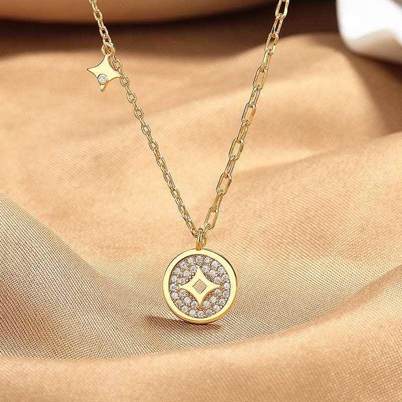 Chinese Style Copper Coin Pendant Necklace - ZA-Zola