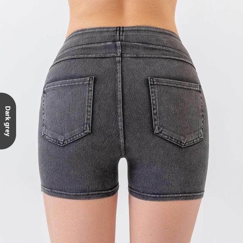 High-Waist Hip Lift Yoga Denim Shorts for Women - ZA-Zola