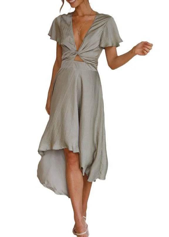 Summer Irregular V-Neck Dress – Light & Breezy - ZA-Zola