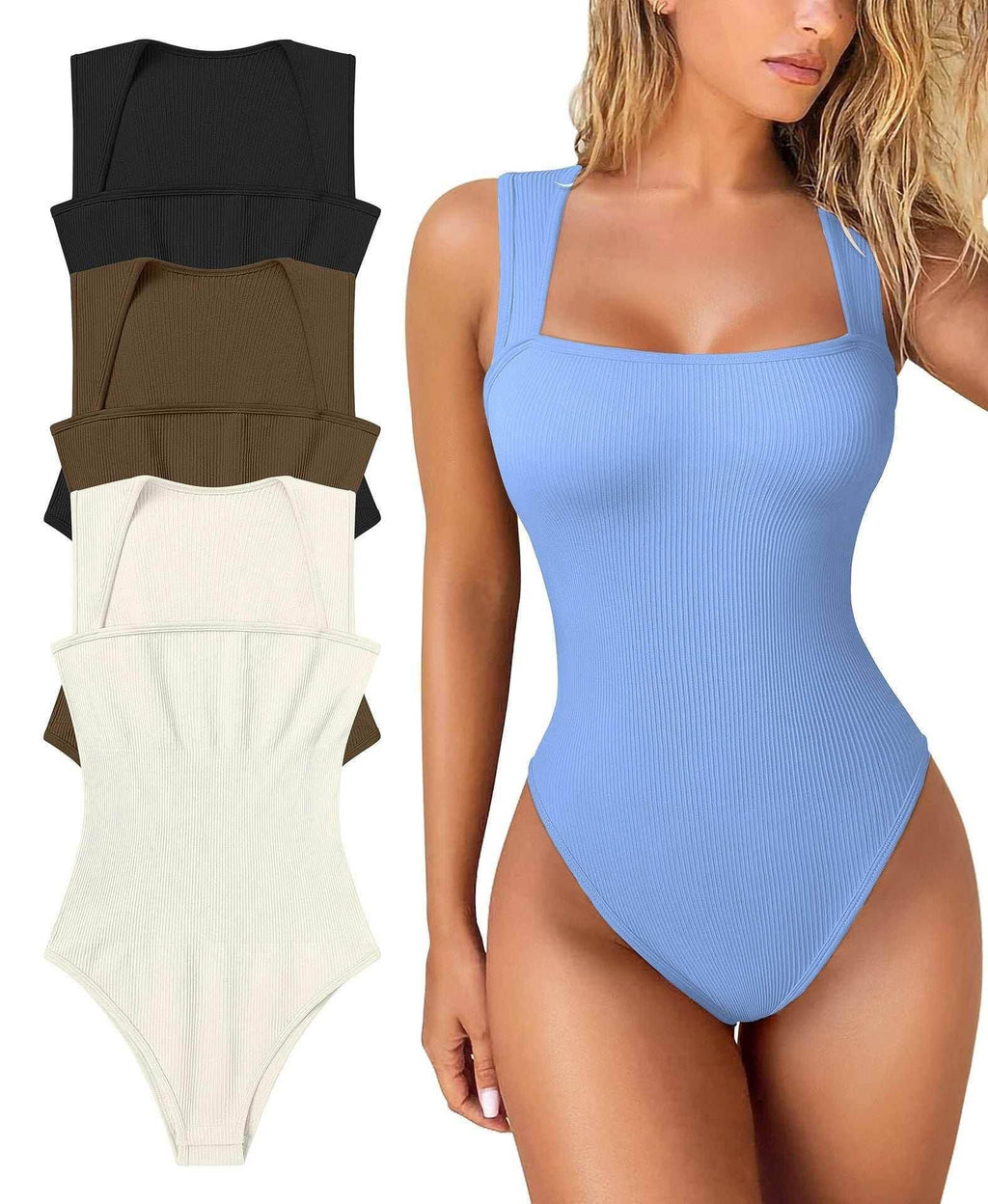 Sleeveless Thread Square Neck Jumpsuit - ZA-Zola