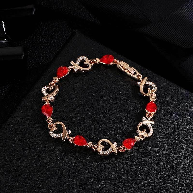 Hollow Heart Rhinestone Bracelet | Valentine's Day Gift - ZA-Zola