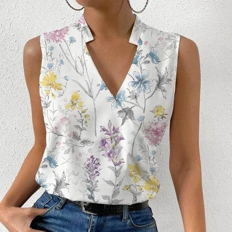 Boho Digital Print Bamboo Linen Pullover Top - ZA-Zola