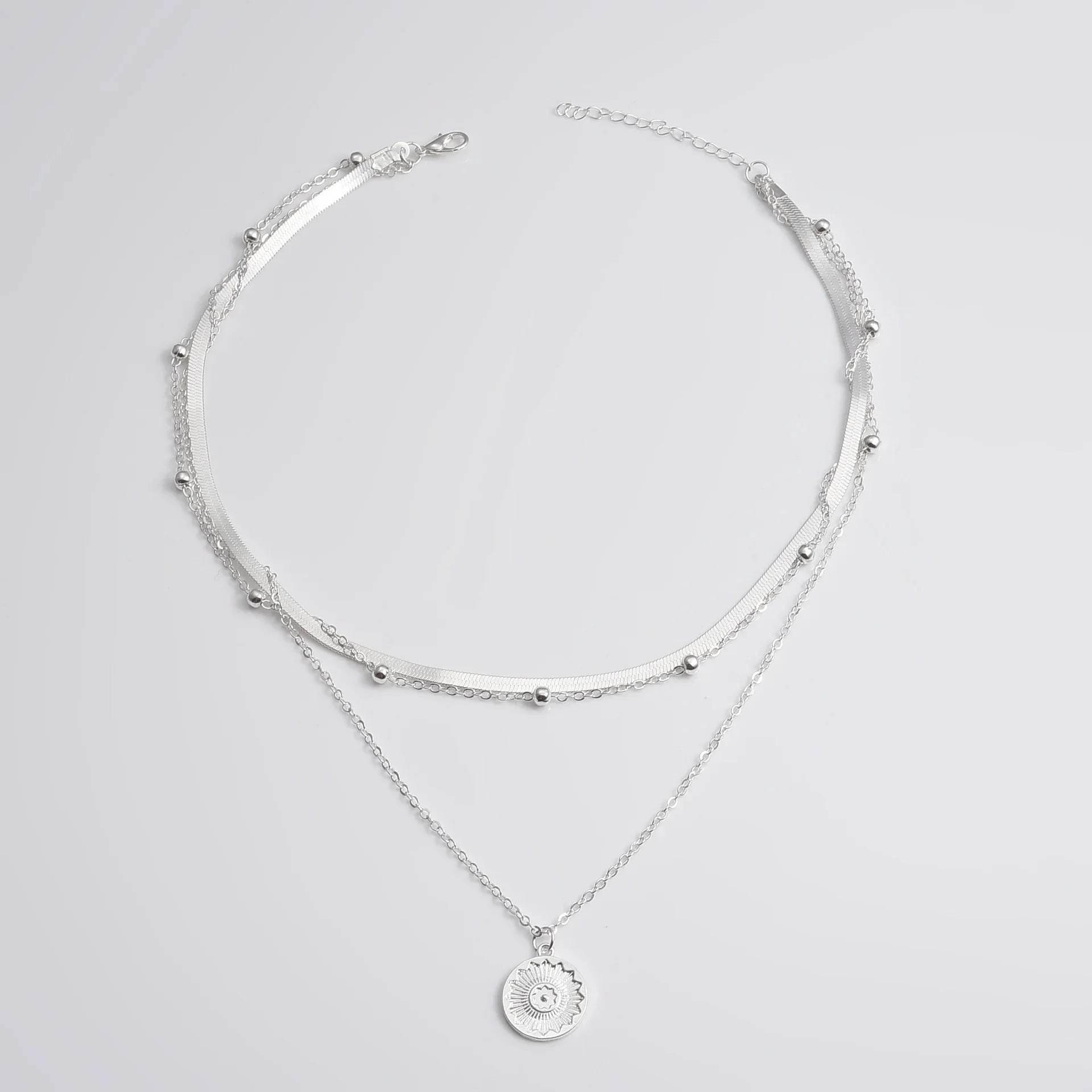 Multi-Layer Lotus Pendant Necklace for Women - ZA-Zola