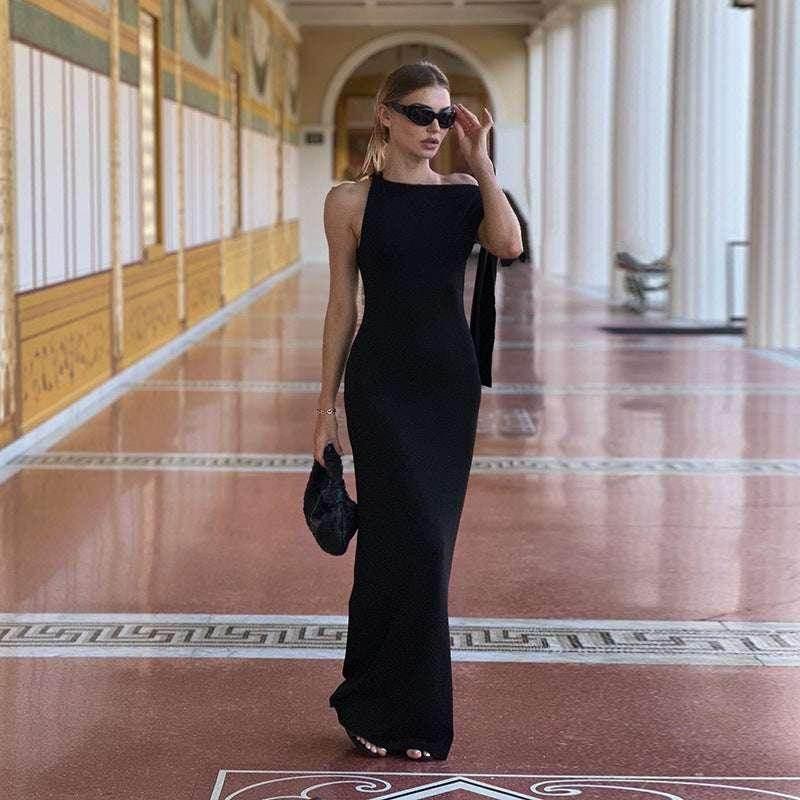 One-Shoulder Ribbon Long Dress – Sleek & Sexy Clubwear - ZA-Zola