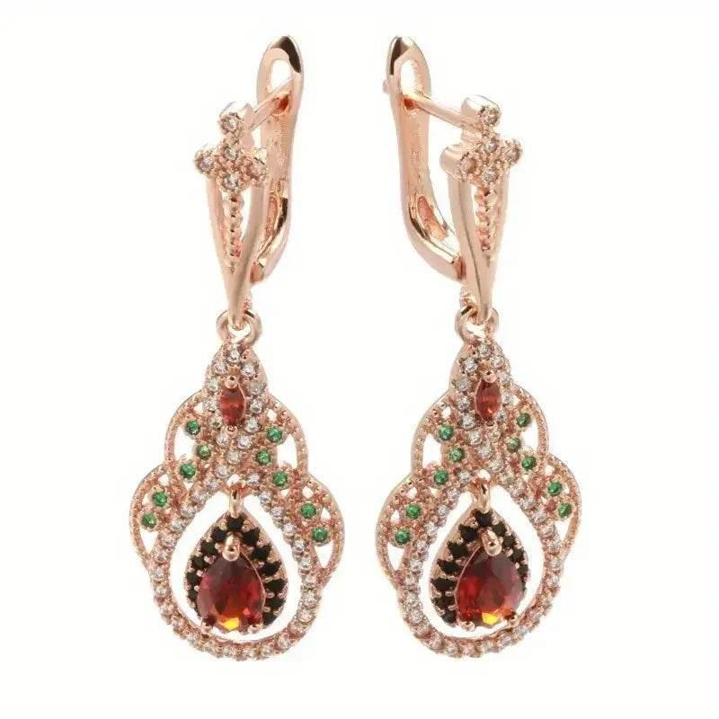 Bohemian Black Waterdrop Zirconia Earrings - ZA-Zola