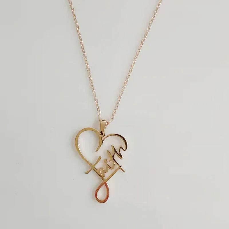 Heart of Faith Pendant – Stainless Steel Necklace - ZA-Zola