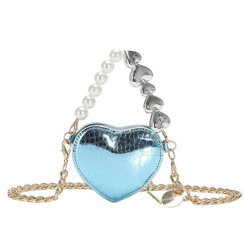 Mini Heart-Shaped Pearl Handbag | Cute Candy Color Bag - ZA-Zola