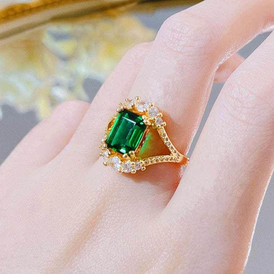 Vintage Green Alloy Decorative Ring for Women - ZA-Zola