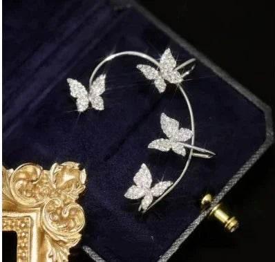 Butterfly Bow Ear Clip Earrings – Gold & Silver - ZA-Zola