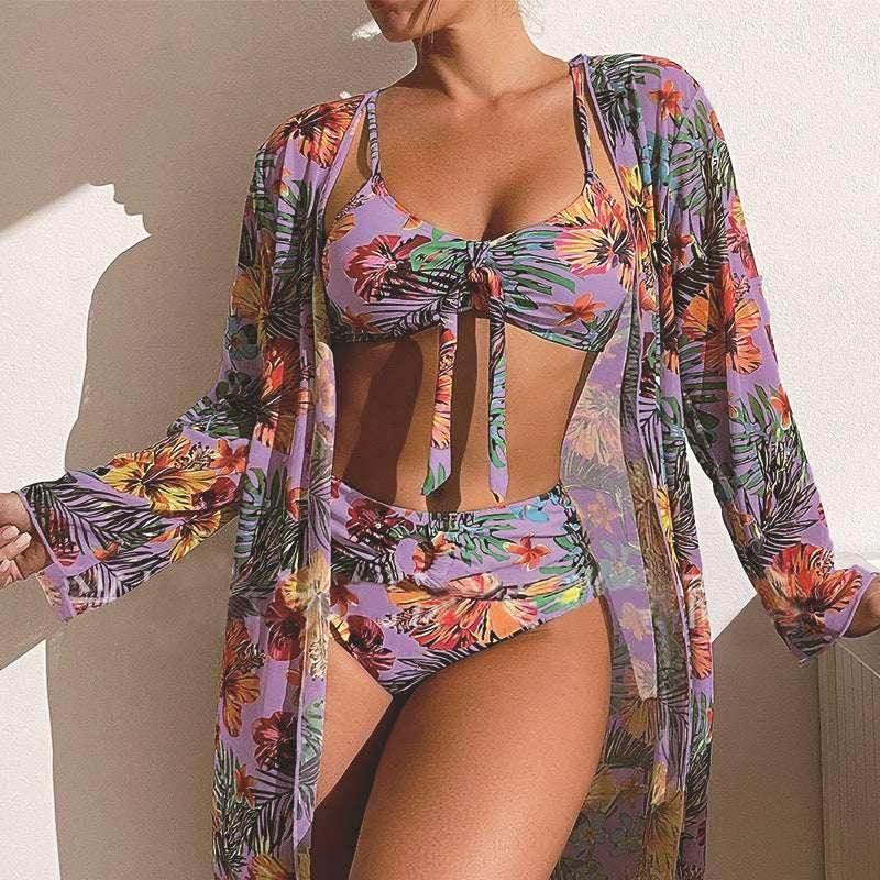 Women's Plus Size Bikini with Long Blouse Cover-Up | ZA-Zola - ZA-Zola