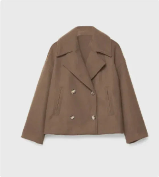 Double Breasted Wool Blazer Women Winter Coat - ZA-Zola
