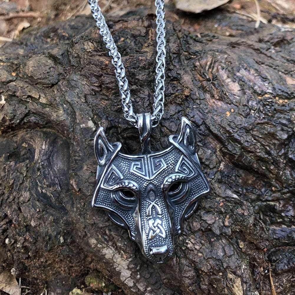 Norse Grey Wolf Head Pendant Necklace – Unisex - ZA-Zola