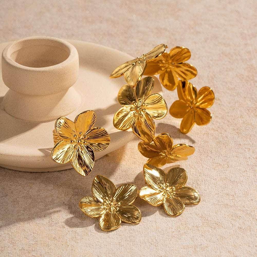 Golden Flower Summer Beach Jewelry Set - ZA-Zola