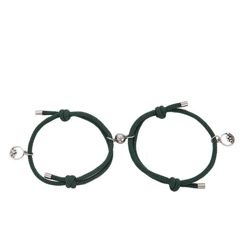 Magnetic Couple Distance Bracelet Set - Alloy - ZA-Zola
