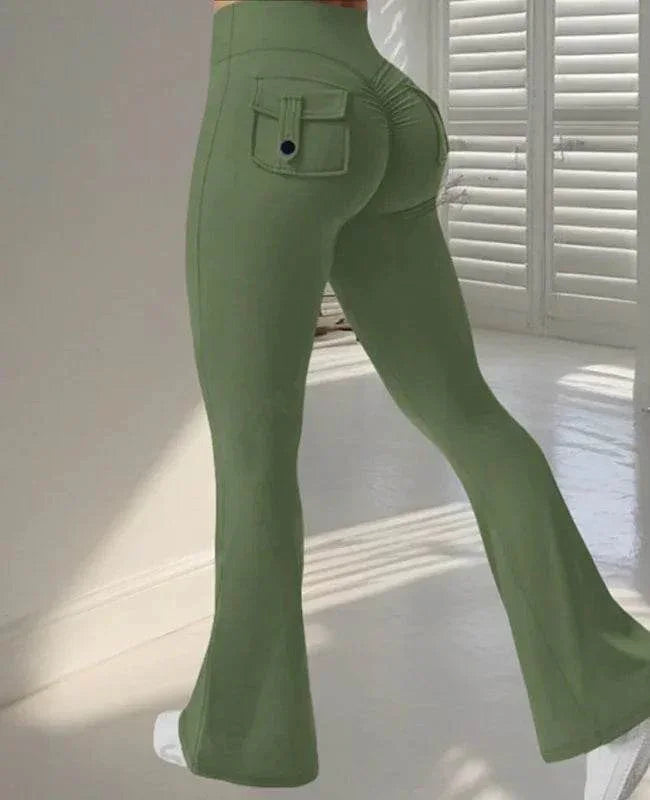 Flared Yoga Pants – High Waist Booty Lift Leggings - ZA-Zola