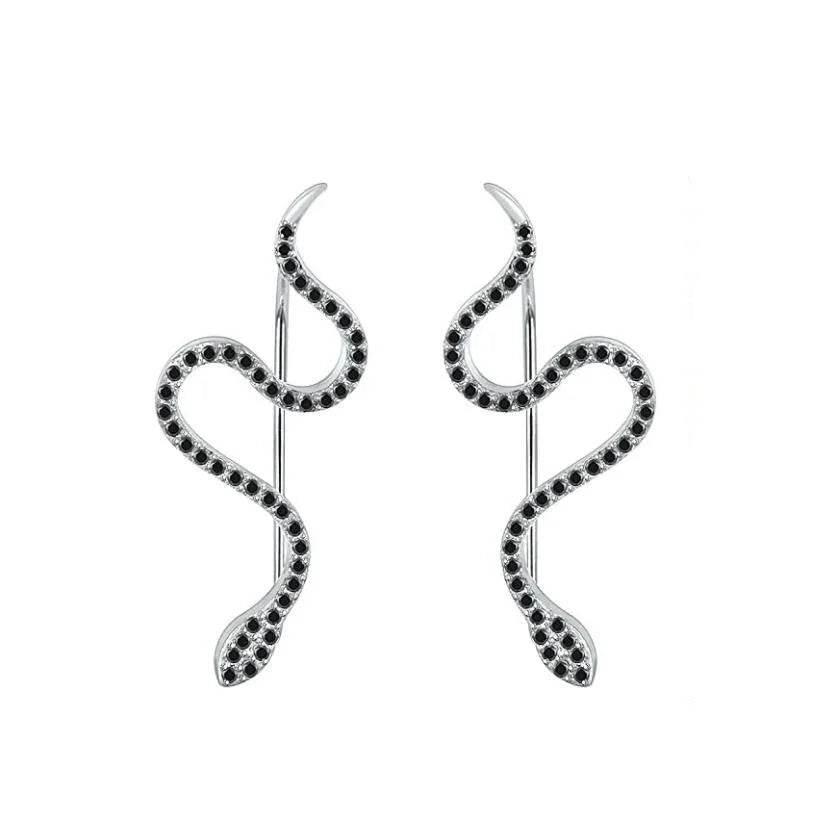 Black Line Pattern Copper Earrings for Women - ZA-Zola