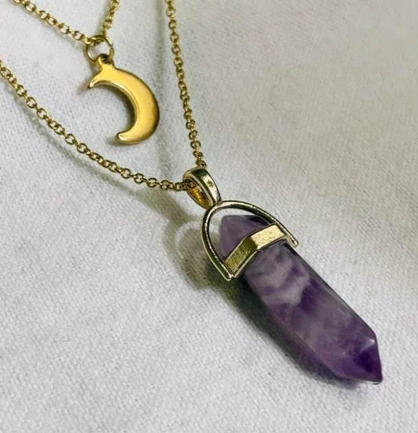 Moon Hexagonal Column Pendant Necklace – Women - ZA-Zola