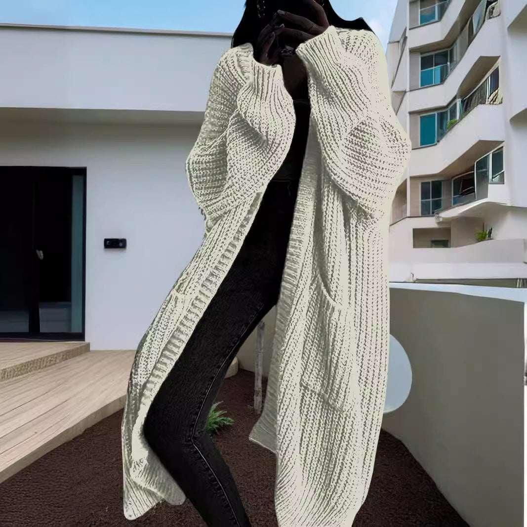 Women Knitted Cardigan | Long Loose Winter Sweater - ZA-Zola