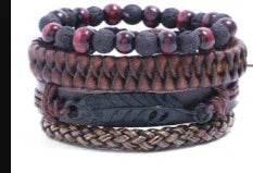 Men’s Vintage Braided Leather Bracelet - ZA-Zola