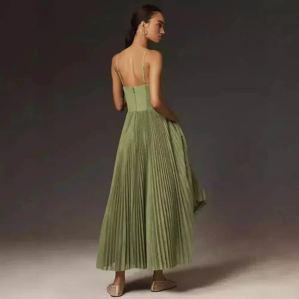 Backless Ice Silk Slim Dress – Sleek Socialite Style - ZA-Zola