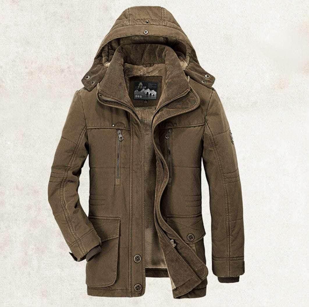 Thickened Multi-Pocket Hooded Men's Cotton Coat - ZA-Zola