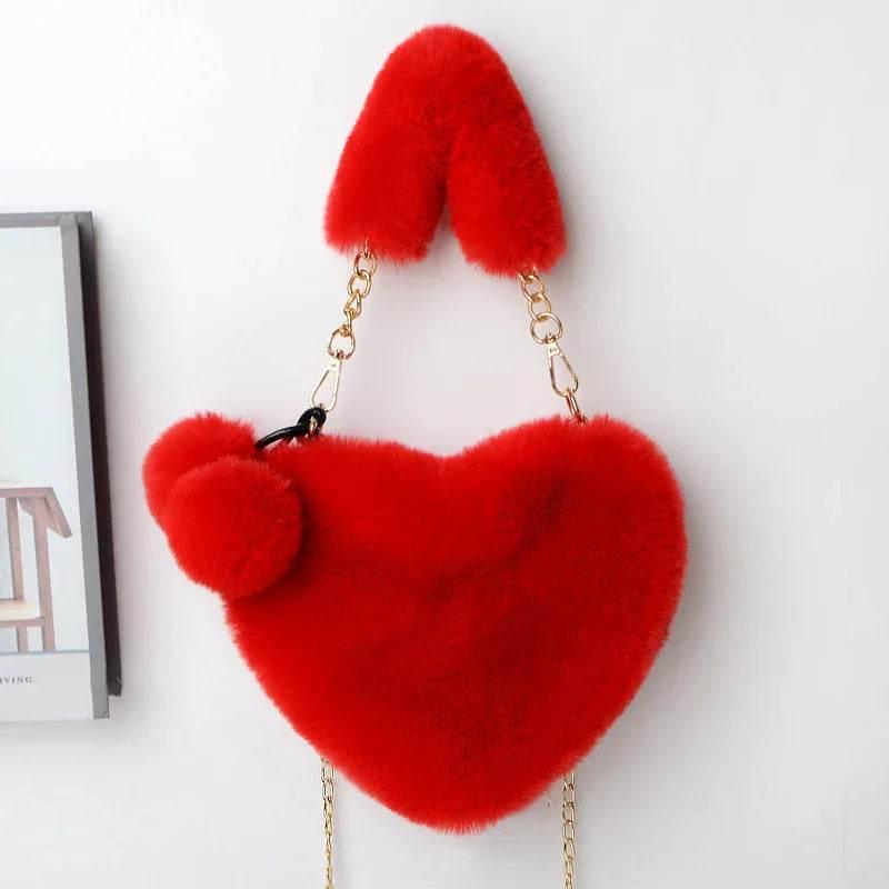 Soft Plush Heart Handbag | Valentine's Day Party Bag - ZA-Zola