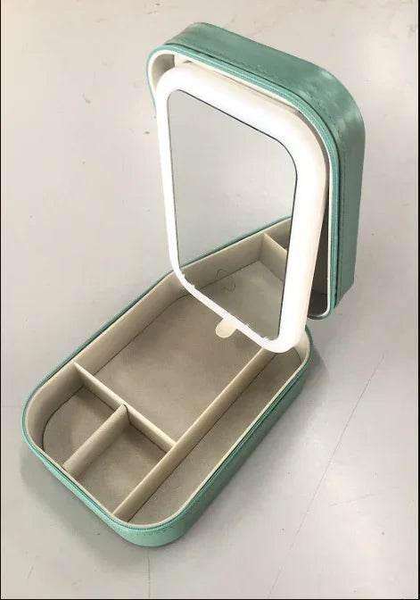 Makeup Storage Box with LED Mirror – Portable Organizer - ZA-Zola
