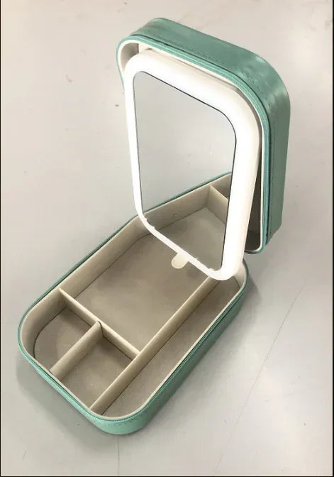LED Makeup Storage Box with Touch Light Mirror - ZA-Zola