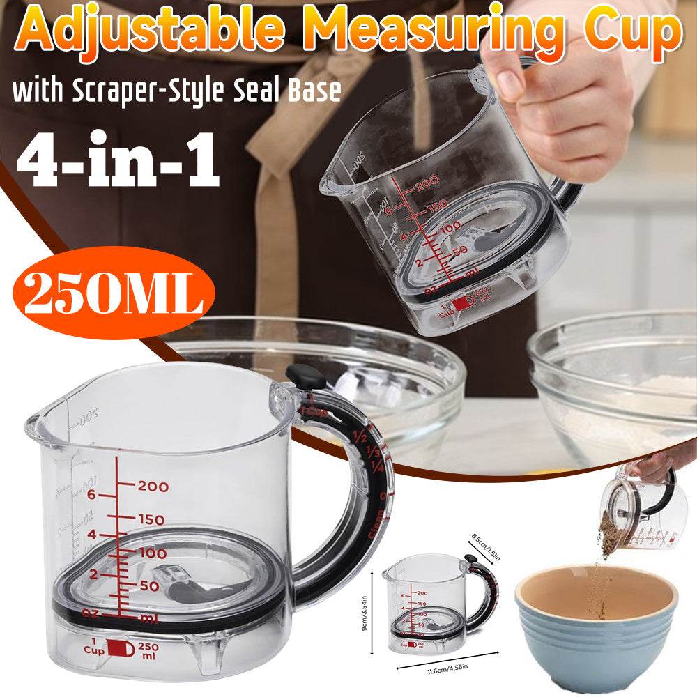 4-in-1 Adjustable Measuring Cup | Multi-Functional Kitchen Tool - ZA-Zola